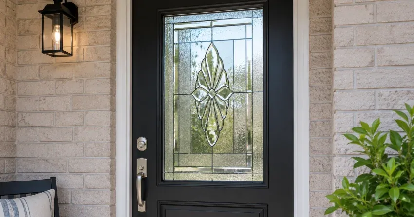 technician replacing a cracked decorative glass panel in Orchard Point, Orillia
