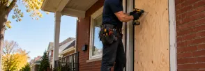 Temporary Door Securing Cedar Island, Orillia